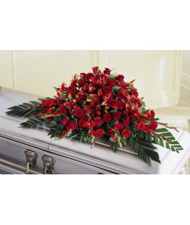 The Red Splendor Casket Spray